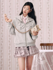 Mid Rise Lettuce Trim Tulle Patched Rara Mini Skirt