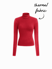 Thermal Cotton-blend Turtleneck Long Sleeve Tee