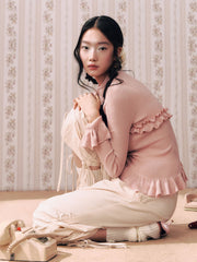 100% Cotton Mid Rise Drawstring Wide Leg Trousers