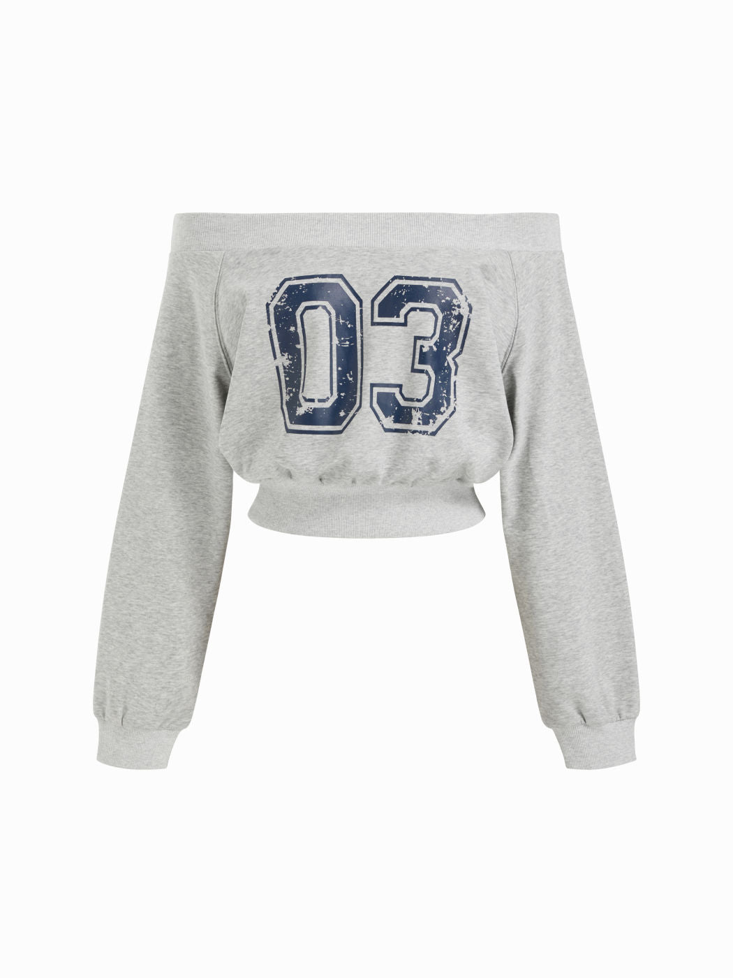 Cotton-blend Off-shoulder 03 Graphic Oversized Sweatshirt