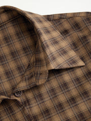 Collar Check Bell Sleeve Shirt