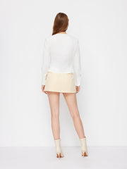 Texture Low Rise A-line Mini Skirt With Belt