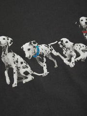 Dog Graphic Striped Long Sleeve Two Tone Oversized Tee