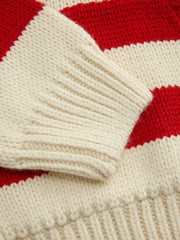 Knit Striped Collar Long Sleeve Oversized Top