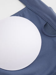 Square Neck Solid Active Bra With Removable Padding