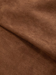 Suede Mid Rise Solid Pocket Shorts Curve & Plus