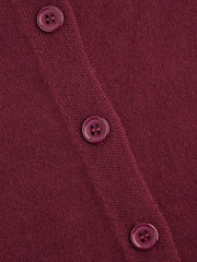 Knit Round Neckline Button Cardigan Curve & Plus