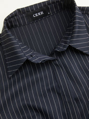 100% Cotton Collar Mid-length Sleeve Roll Up Shirt