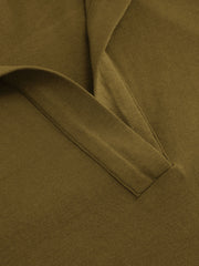 Collar V-neck Ruched Maxi Dress