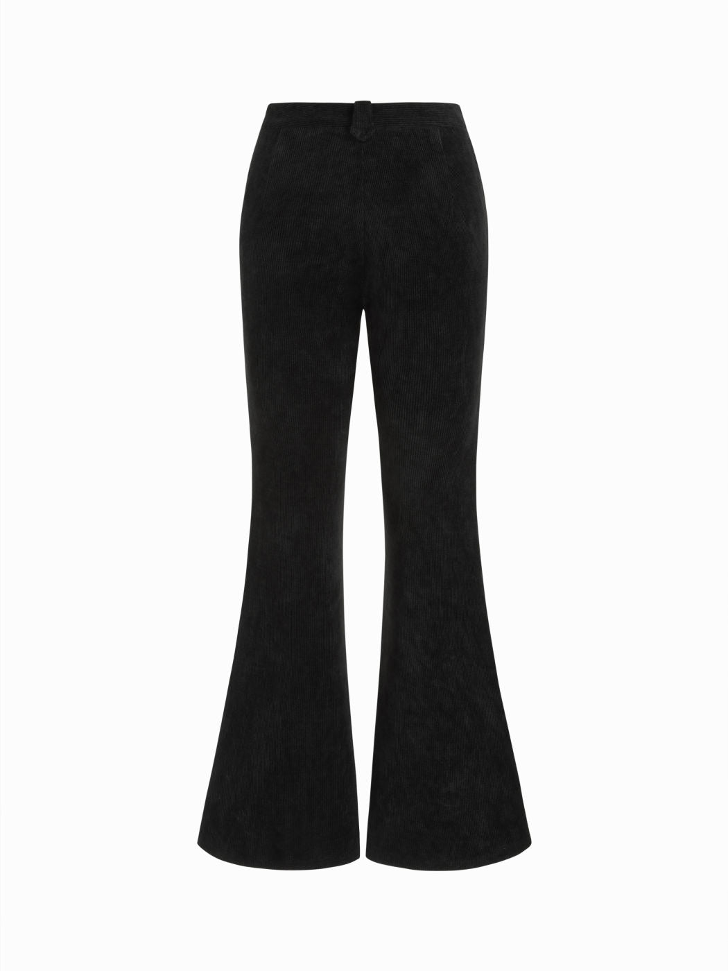 Corduroy Mid Rise Metal Button Flared Trousers