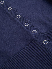 Knit Round Neckline Button Cinched Waist Oversized Cardigan