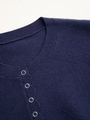 Knit Round Neckline Button Cinched Waist Oversized Cardigan
