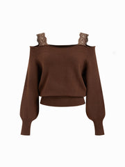 CIDER Lace Off-shoulder Sweater