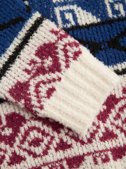 Knit Aztec Colorblock Collar Button Oversized Cardigan