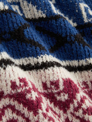 Knit Aztec Colorblock Collar Button Oversized Cardigan