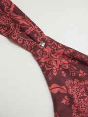 Paisley Print Halter Neckline Ruffle Hem Cami Top With Scarf