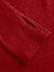Thermal Cotton-blend  Scoop Neckline Long Sleeve Curved Hem Tee