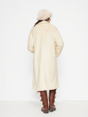 Faux Fur Double Breasted Coat