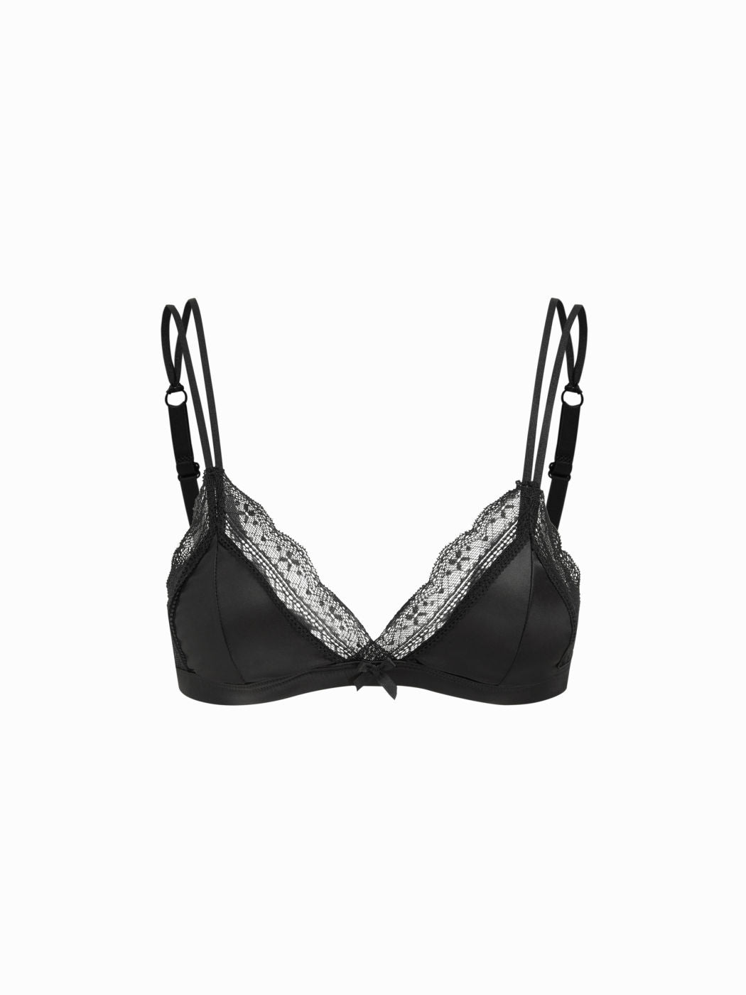 Solid Lace Bowknot Triangle Bralette