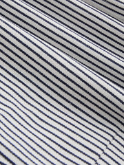 Cotton-blend Mid Rise Striped Drawstring Barrel-leg Trousers