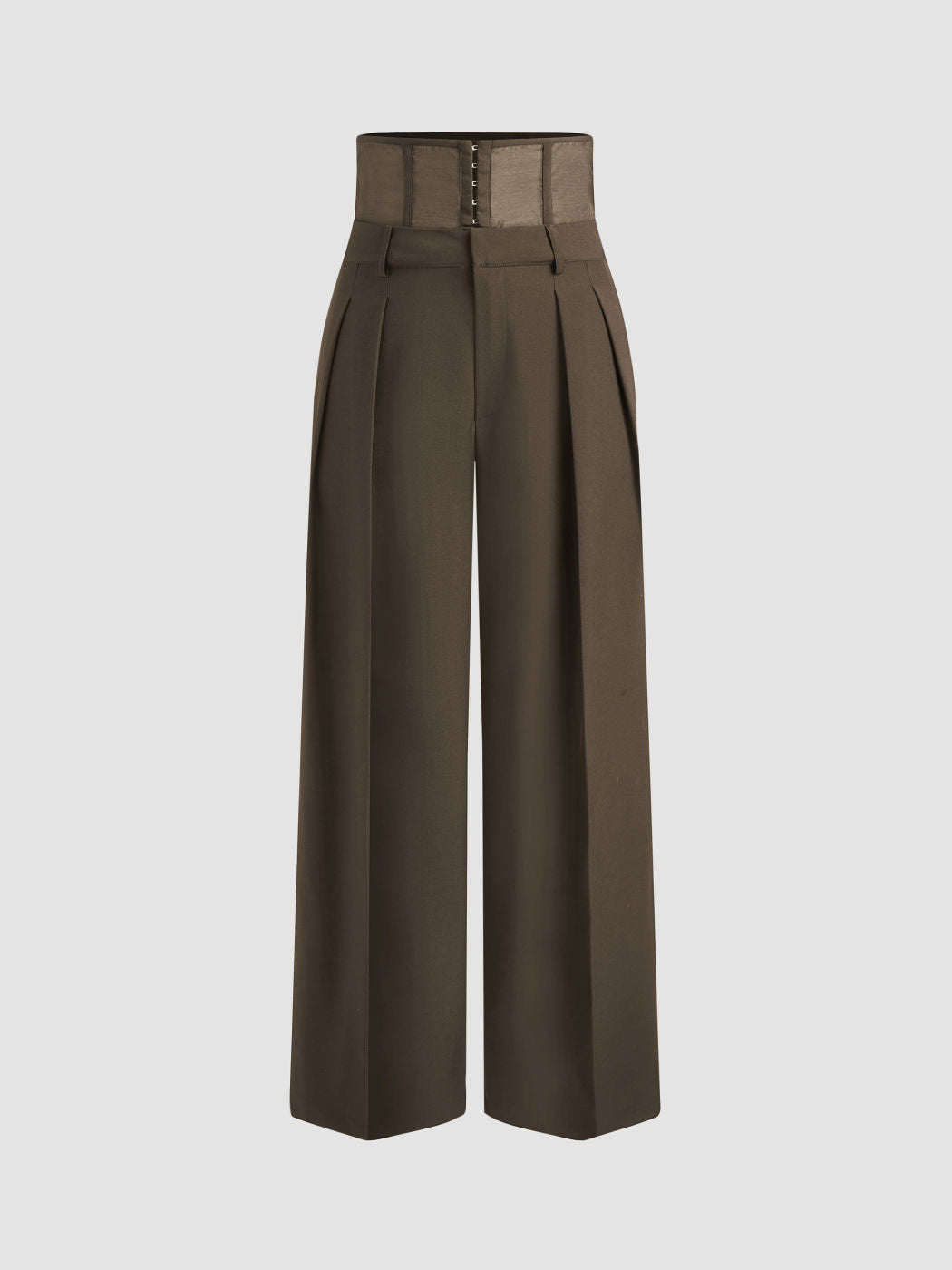 Corseted Waist Pleated Trousers