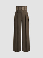 Corseted Waist Pleated Trousers