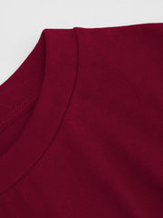 100% Cotton Round Neckline Ruched Asymmetrical Hem Tee Curve & Plus