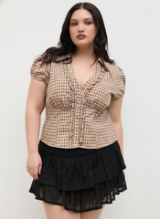 Lace Mid Rise Layered Mini Skirt Curve & Plus