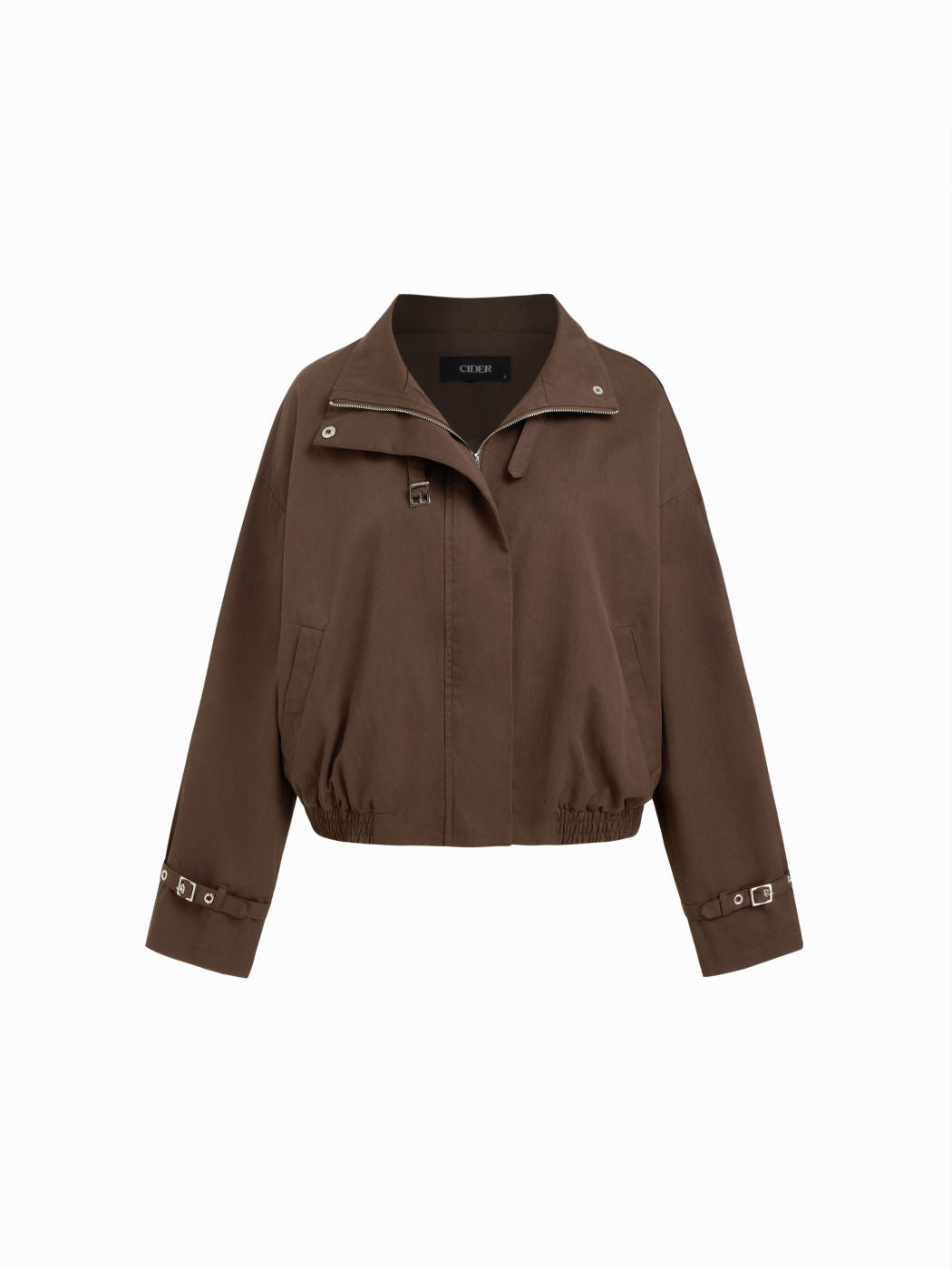 Cotton High Neck Zip Through Windbreaker