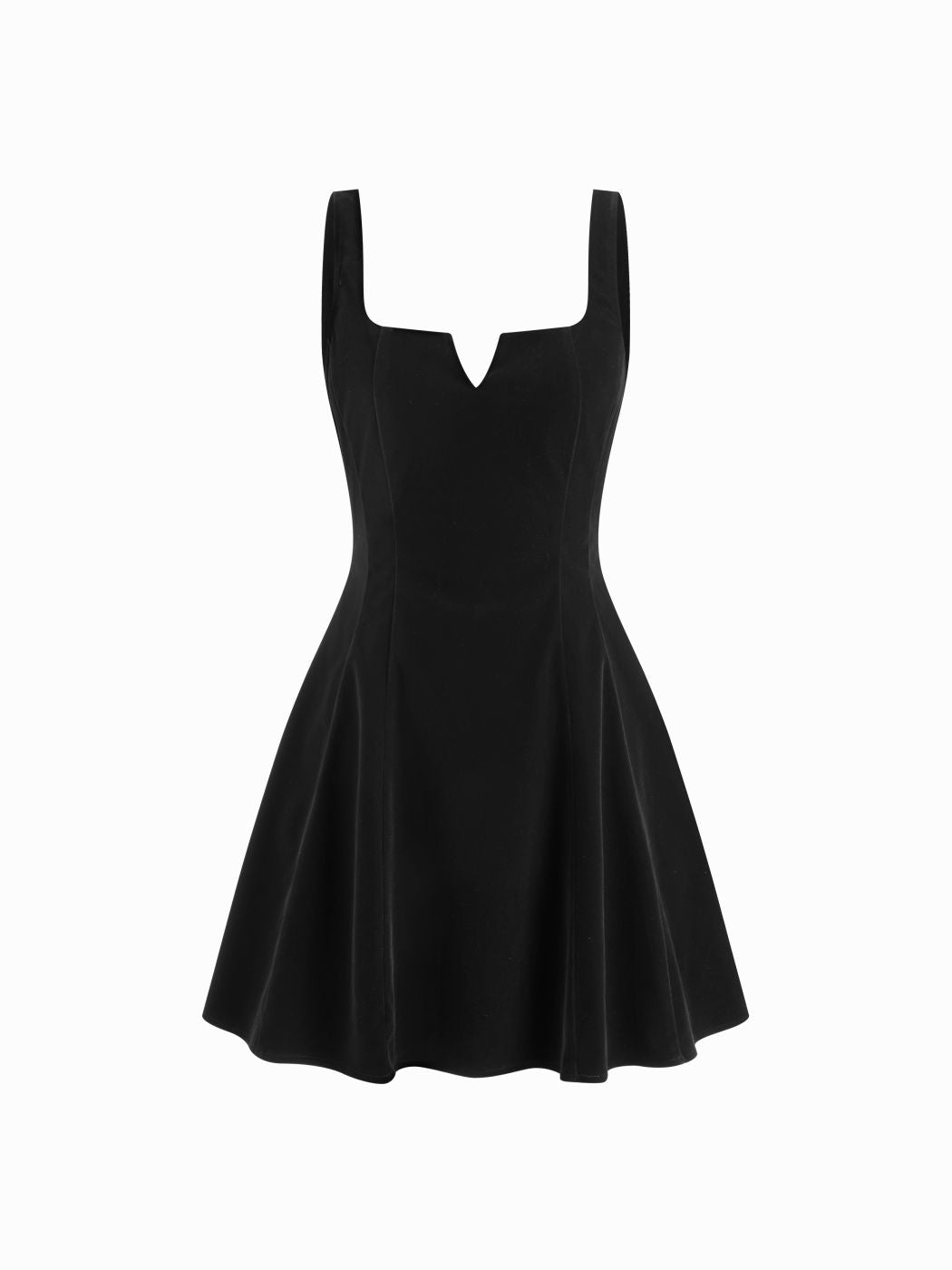 Velvet V-neck Ruffle Mini Dress