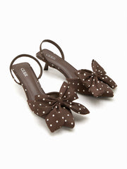 POLKA DOT BOWKNOT  KITTEN HEELS