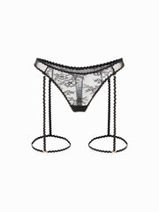 Lace Sweetheart Bowknot Lettuce Trim Lingerie With Brief Set