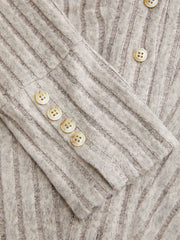 Textured Collar Ruched Long Sleeve Shirt
