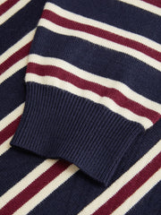 Knit Asymmetrical Neck Striped Sweater