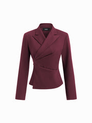Collar Wrap Button Tie Back Blazer