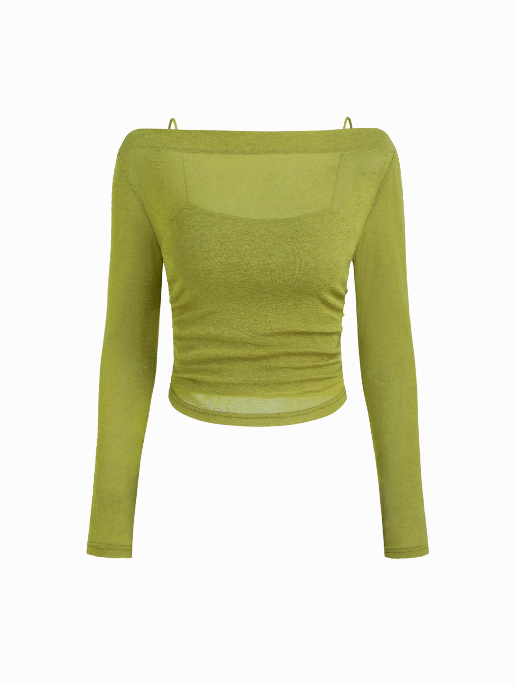 Boat Neck Long Sleeve Two-piece Top