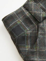 Jacquard Low Rise Plaid Metal Button Micro Shorts