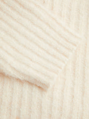 Wool-blend Knit High Neck Long Sleeve Oversized Top