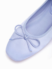 BOWKNOT DECOR SATIN MARY JANE SHOES