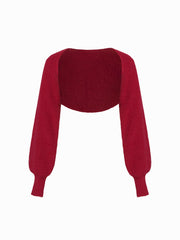 Knit Bowknot Tube Top With Crop Shrug