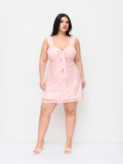Sequins Sweetheart Bowknot Cami Mini Dress Curve & Plus