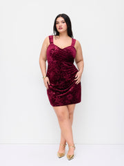 Velvet Sweetheart Neckline Floral Ruched Mermaid Maxi Dress Curve & Plus