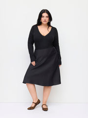 V-neck Solid Bodysuit Curve & Plus