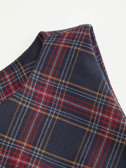 Plaid Boat Neck Mini Shift Dress