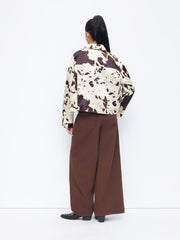 Collar Cow Print Oversized Jacket