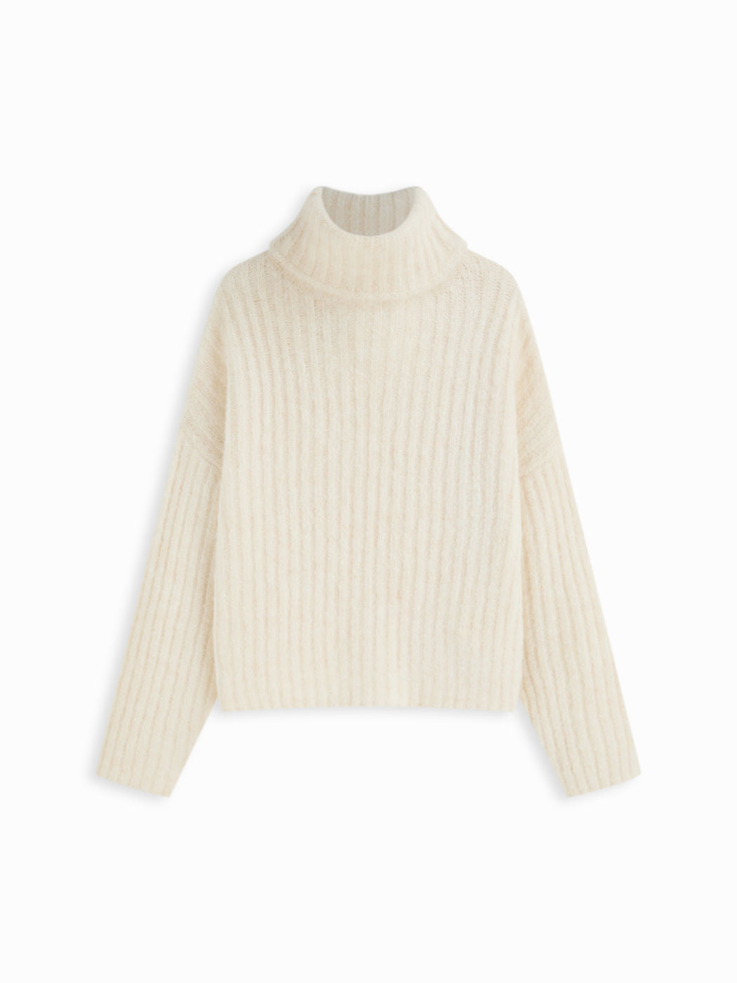 Wool-blend Knit High Neck Long Sleeve Oversized Top
