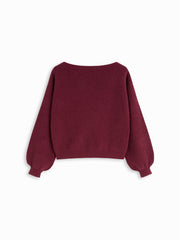 Knit Boat Neck Long Sleeve Top Curve & Plus