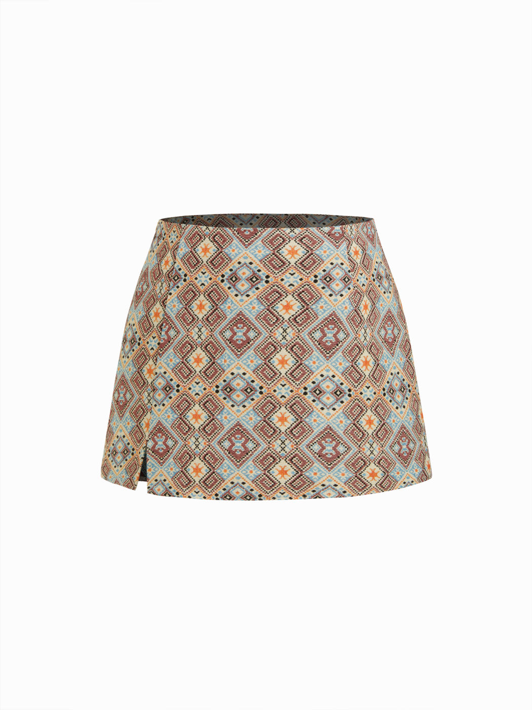 Jacquard Low Rise Floral Split Micro Mini Skort Curve & Plus