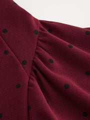 Halter Neckline Polka Dot Backless Ruffle Mini Dress