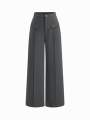 High Rise Pocket Straight Leg Trousers
